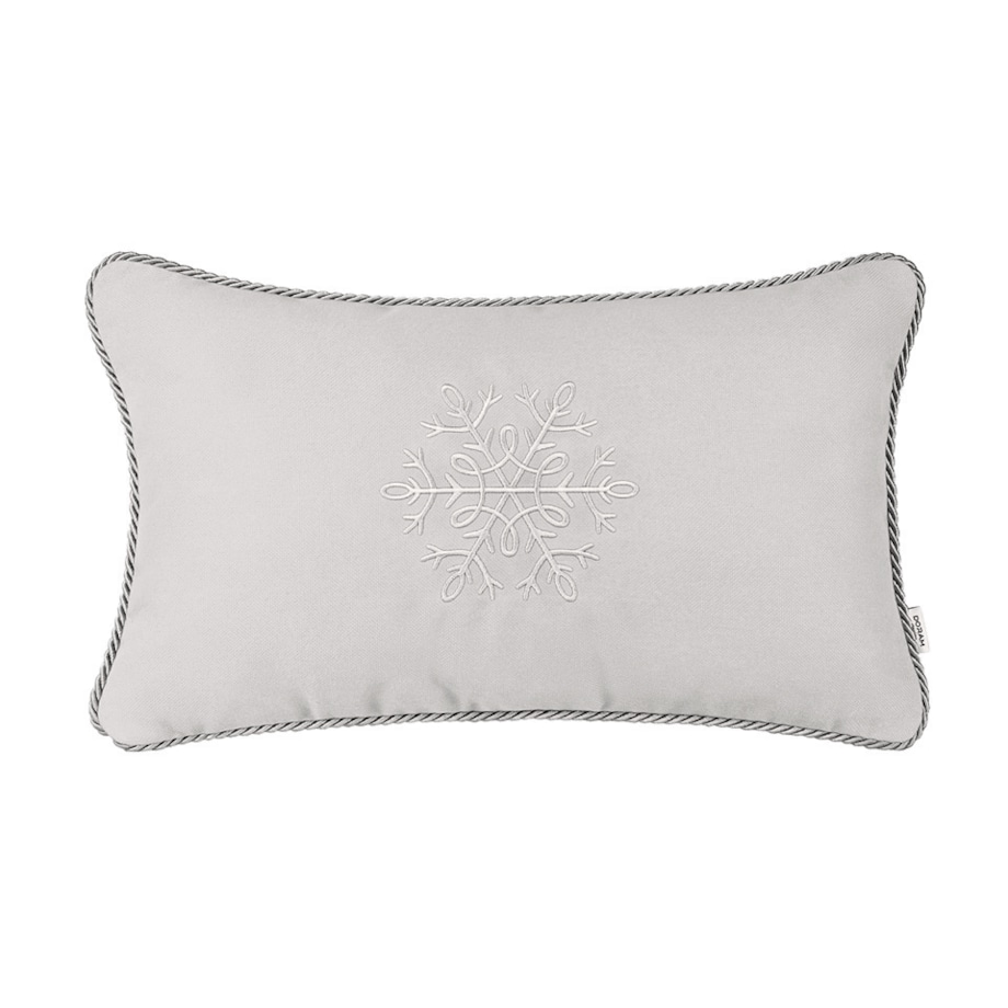 Szara poduszka zimowa Snowflake IX