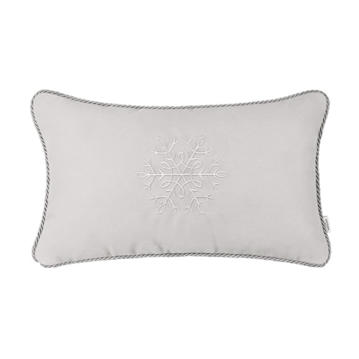 Szara poduszka zimowa Snowflake IX