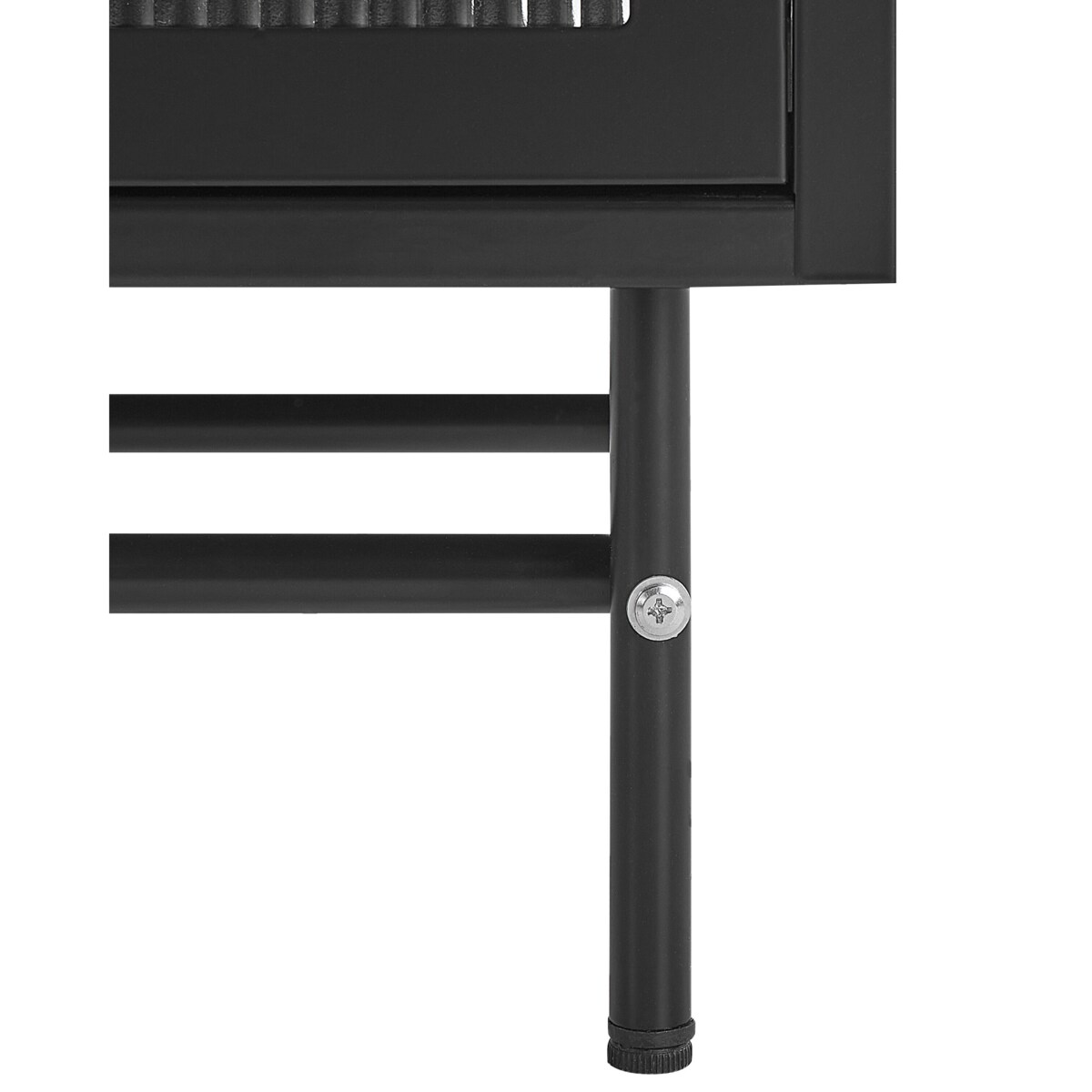 Szafka trzydrzwiowa metalowa ze szklaną gablotą czarna DEVON