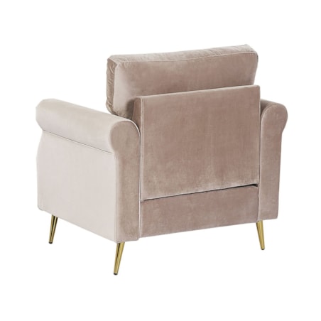 Fotel welurowy beżowoszary VIETAS