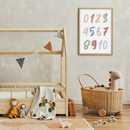 Plakat dla dzieci Liczby boho 5 30x40