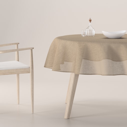 Obrus okrągły 130 x 130 cm beżowy