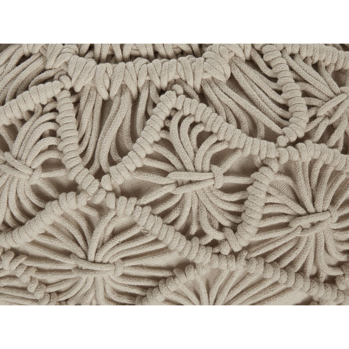 Puf makrama ⌀ 50 cm beżowy BERKANE