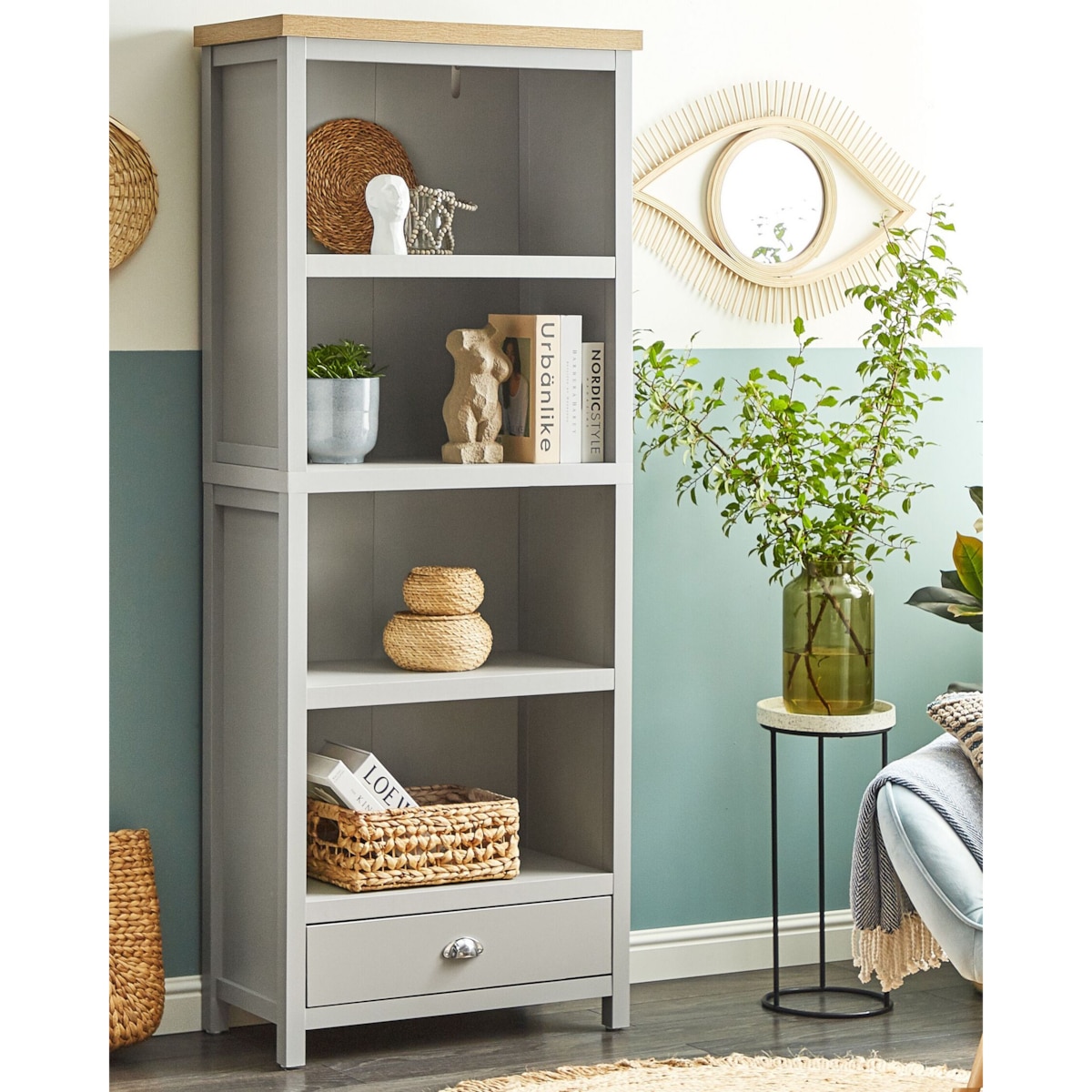 Regał 4 półki szary CLIO