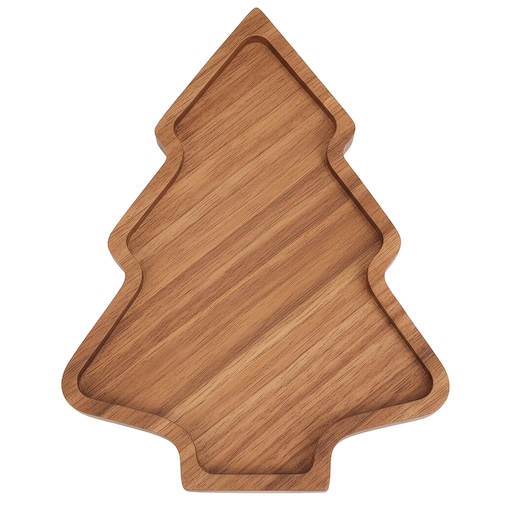 Deska Do Serwowania Akacjowa W Kształcie Choinki Na Boże Narodzenie