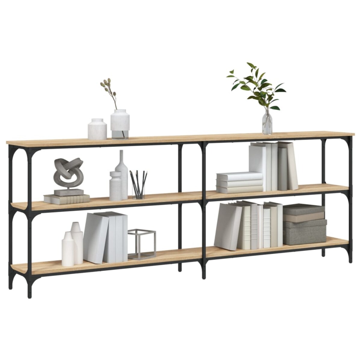 vidaXL Stolik konsolowy Sonoma Oak 200x29x75 cm Drewno konstrukcyjne