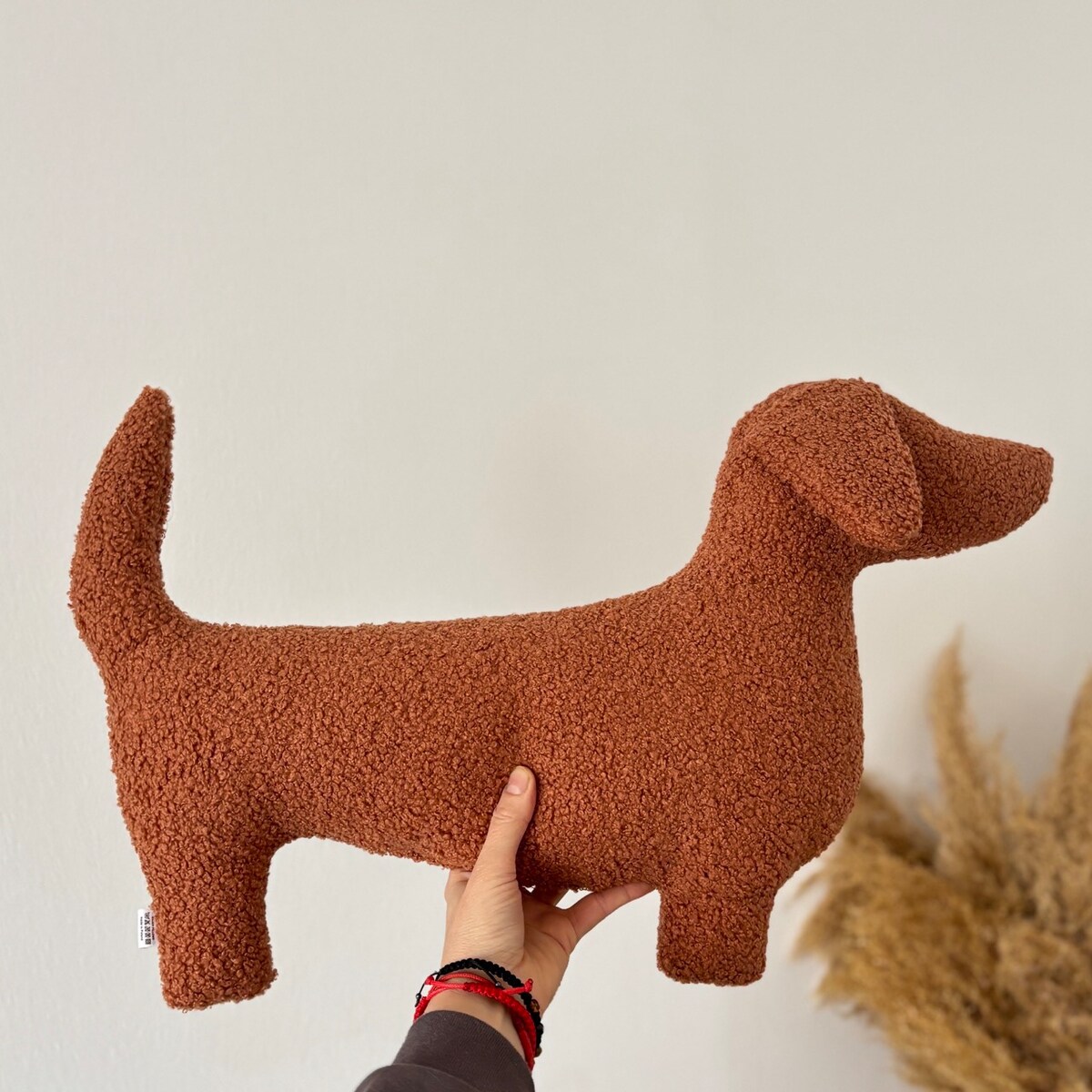 Poduszka pies Jamnik rudy boucle