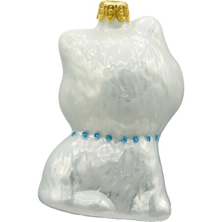 Bombka choinkowa - Słodki kotek z muchą: biały