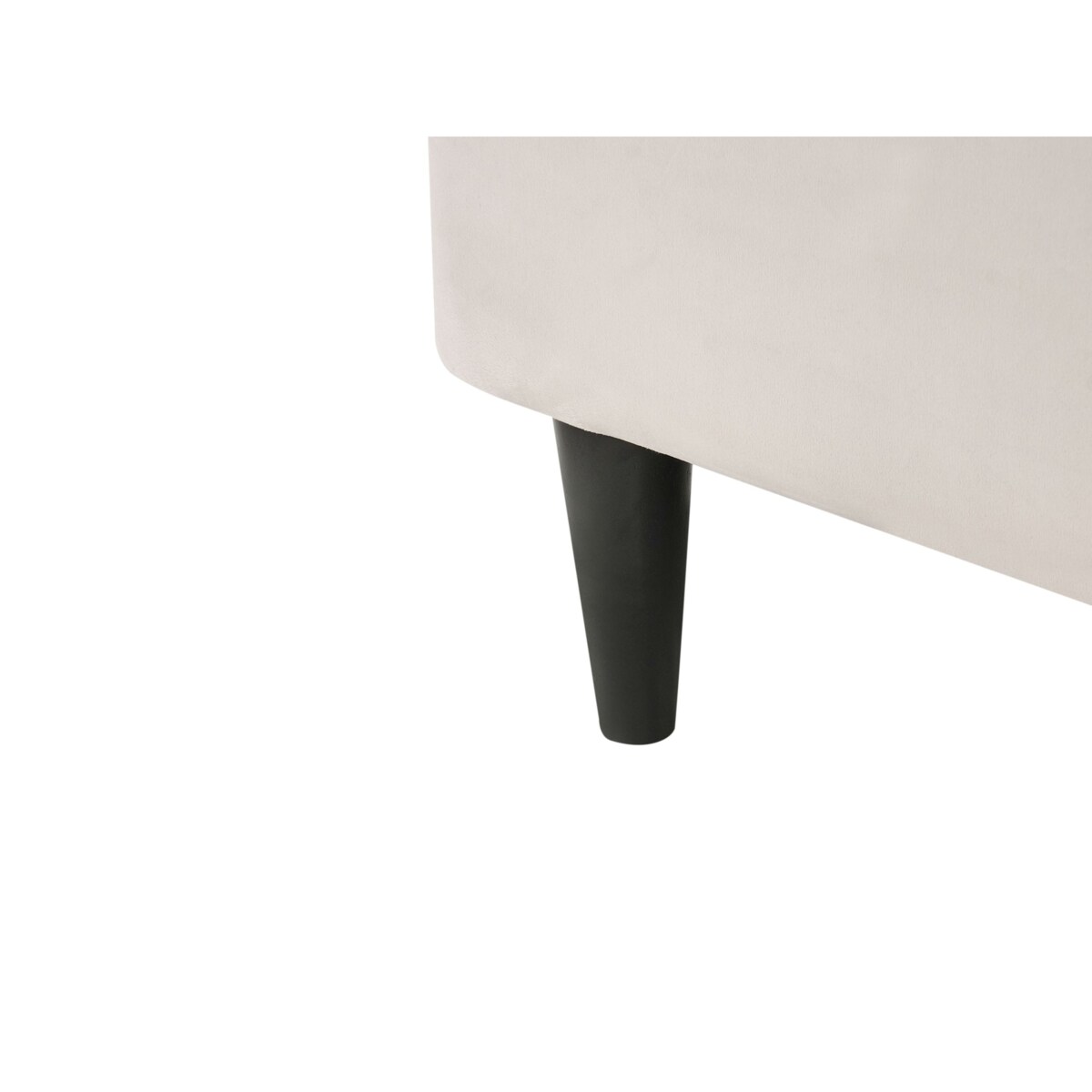 Szezlong prawostronny LUIRO Welur Beżowy ze schowkiem