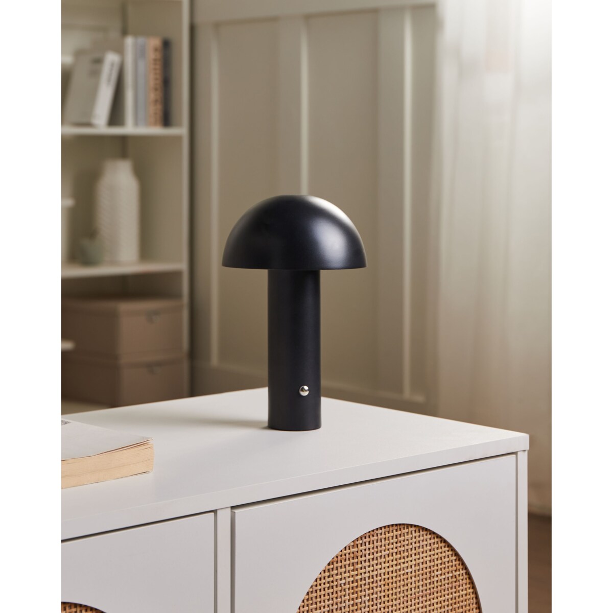 Bezprzewodowa lampa stołowa LED BOJO Ze ściemniaczem Metal Czarny