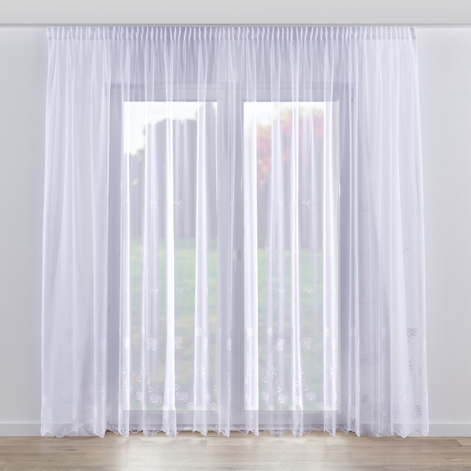 Firana na taśmie 300x245 biały w dmuchawce