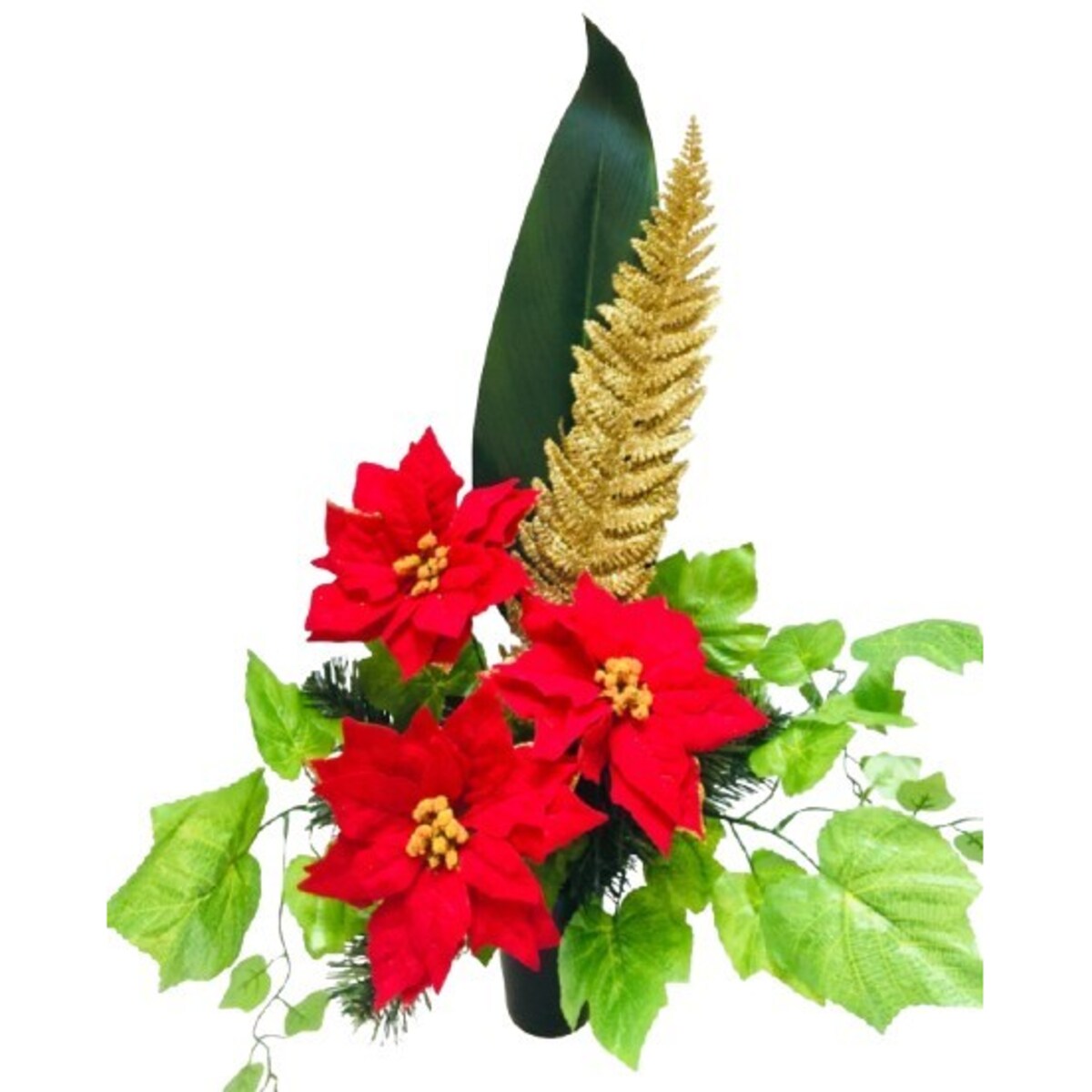 GOTOWY STROIK bukiet ŚWIĄTECZNY GWIAZDA BROKATOWY do flakonu na grób wkład