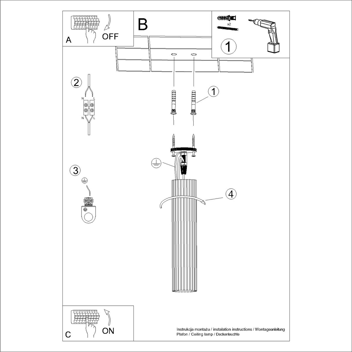 Plafon KARBON 30 taupe