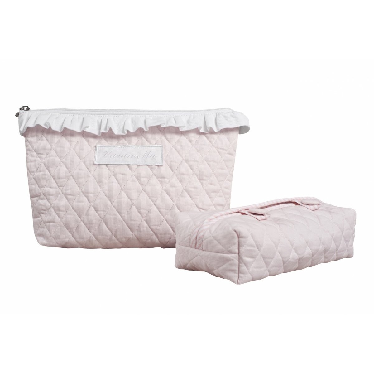 Kosmetyczka pudrowa pikowana