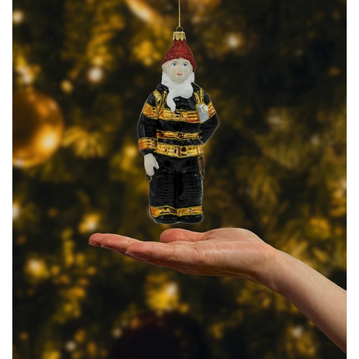 Bombka choinkowa: Strażak z butlą tlenową