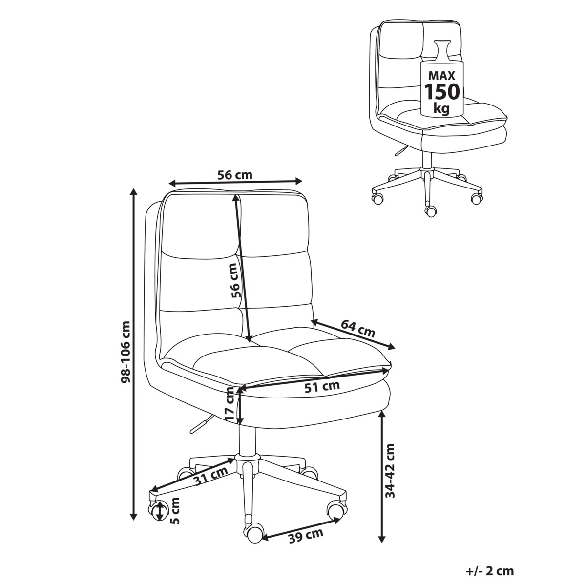 Krzesło biurowe ADDISON Boucle Biały