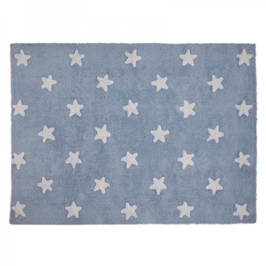 Dywan Bawełniany Blue Stars White 120x160 cm Lorena Canals
