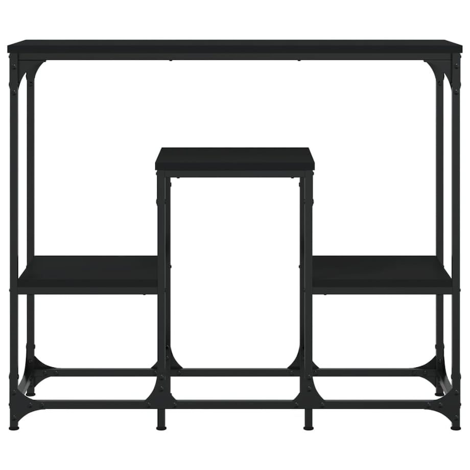 vidaXL Stolik konsolowy, czarny, 89,5x28x76cm, materiał drewnopochodny