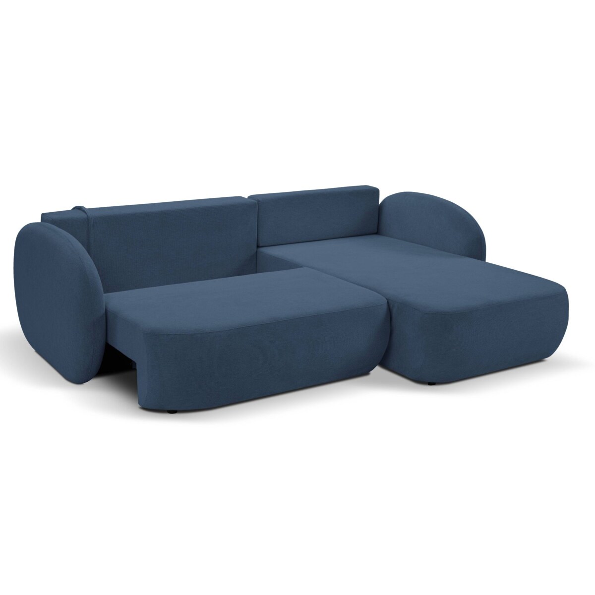 Nowoczesny narożnik rozkładany OLIVIO prawy - granatowy