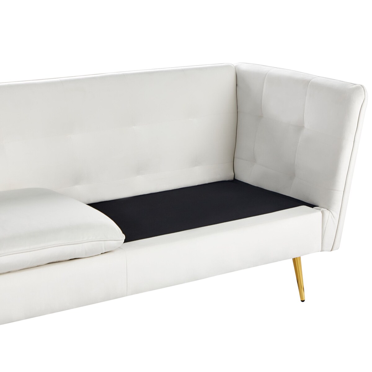 Sofa 3-osobowa welurowa biała FREDERICA