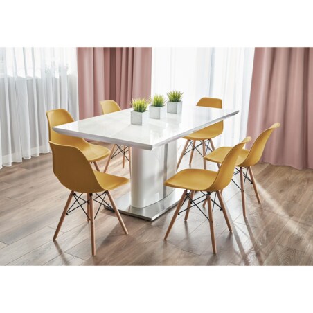 Krzesło skandynawskie eleganckie EVA musztardowe