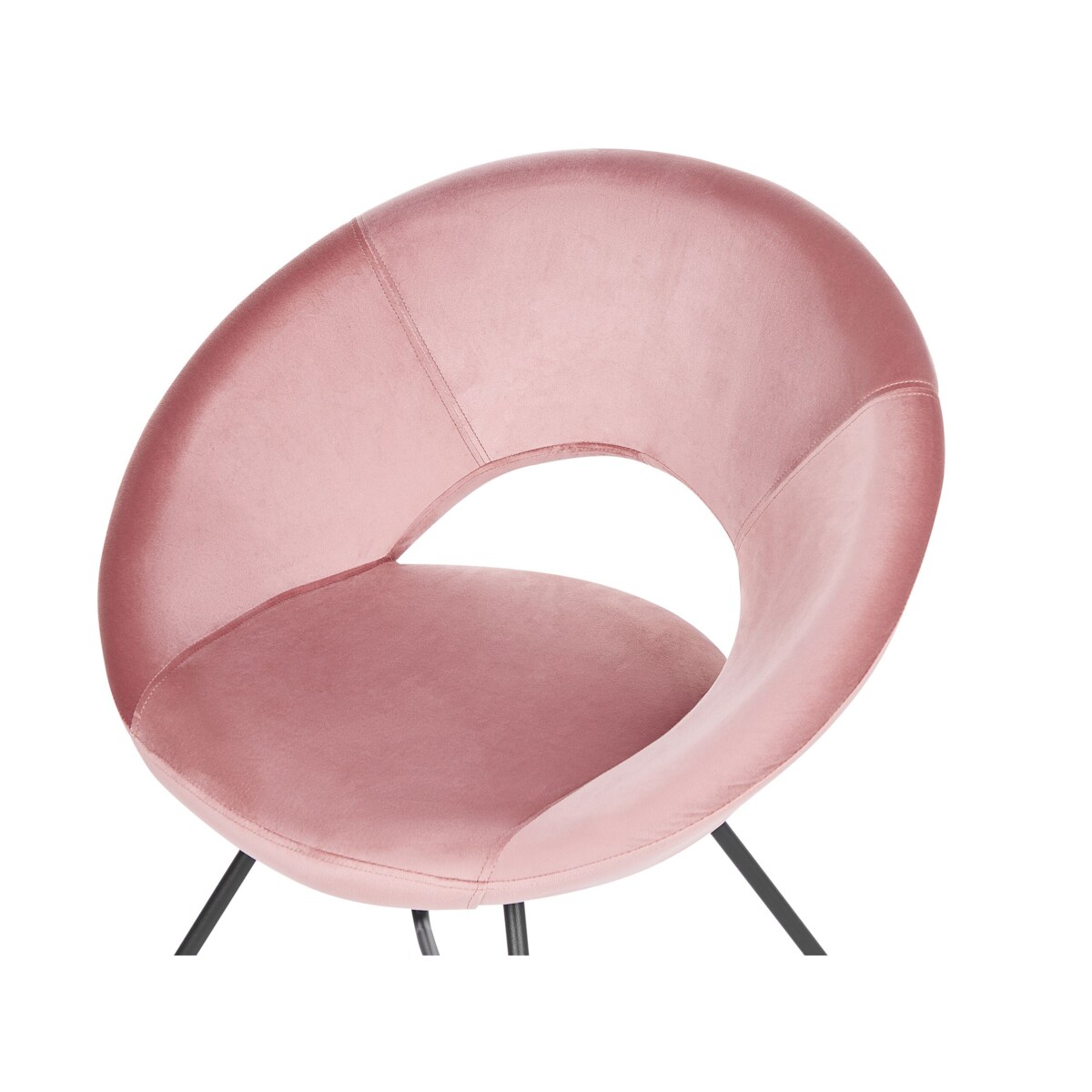 Fotel welurowy różowy RACHEL