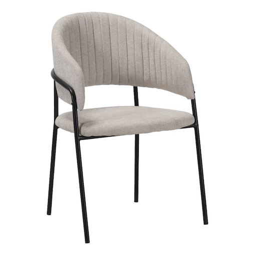 Krzesło tapicerowane nowoczesne wygodne pikowane do jadalni salonu szary tkanina