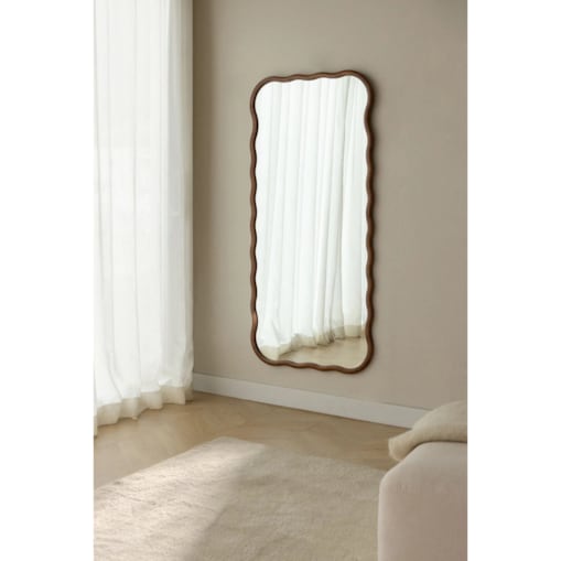 Lustro ścienne z drewna dębowego Aldreu 75x160 cm