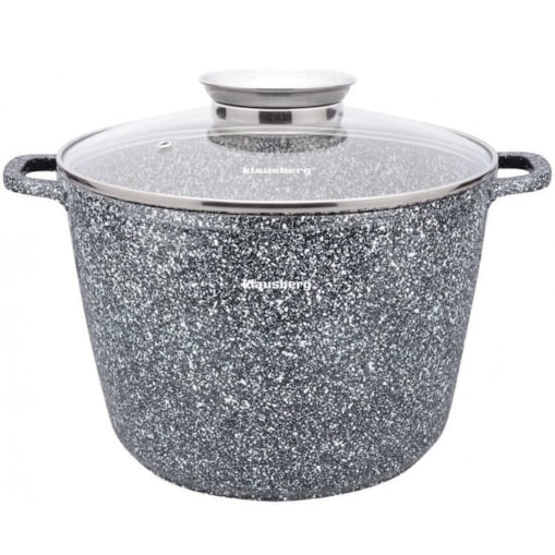 Garnek z powłoką marmurową marmurkowy szary indukcja gaz 6.2L 24cm KLAUSBERG