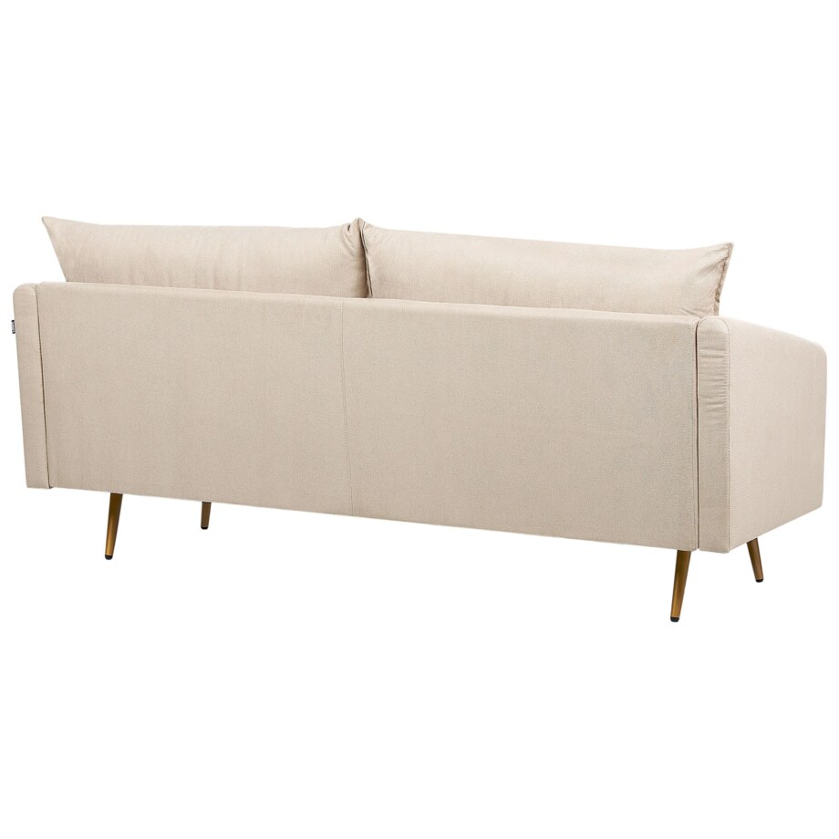Sofa 3-osobowa welurowa beżowa MAURA