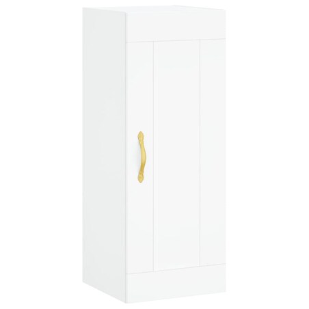 vidaXL Wysoka szafka, biała, 34,5x34x180 cm, materiał drewnopochodny