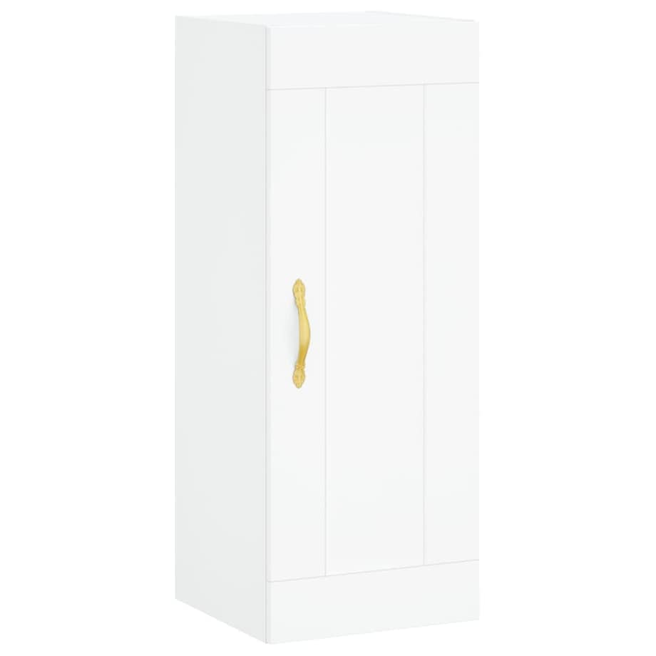 vidaXL Wysoka szafka, biała, 34,5x34x180 cm, materiał drewnopochodny