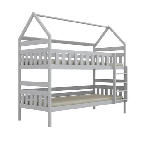 Łóżko piętrowe domek FELIKS 200x90 białe drewniane