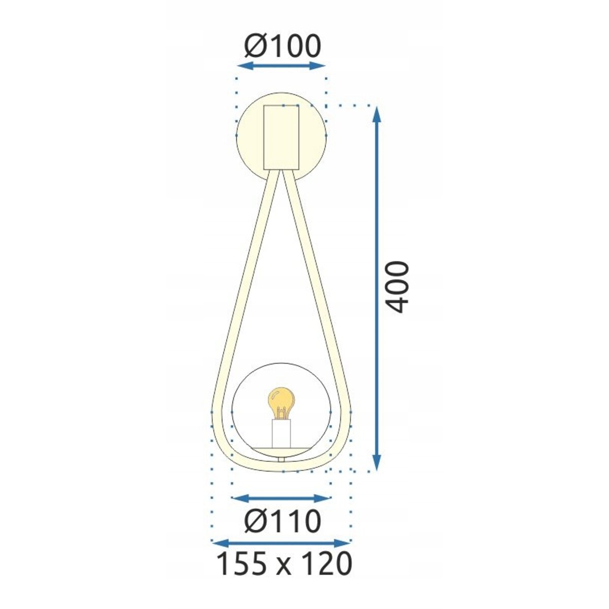 Lampa Ścienna Kinkiet Szklany Kula Mleczna Gold