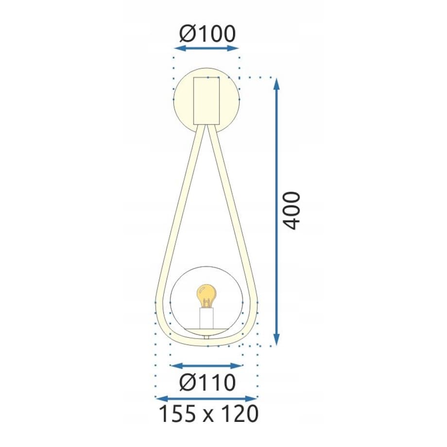 Lampa Ścienna Kinkiet Szklany Kula Mleczna Gold