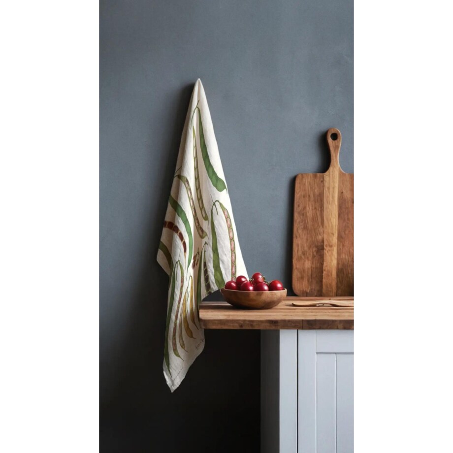 Lniany ręcznik kuchenny - Fasola