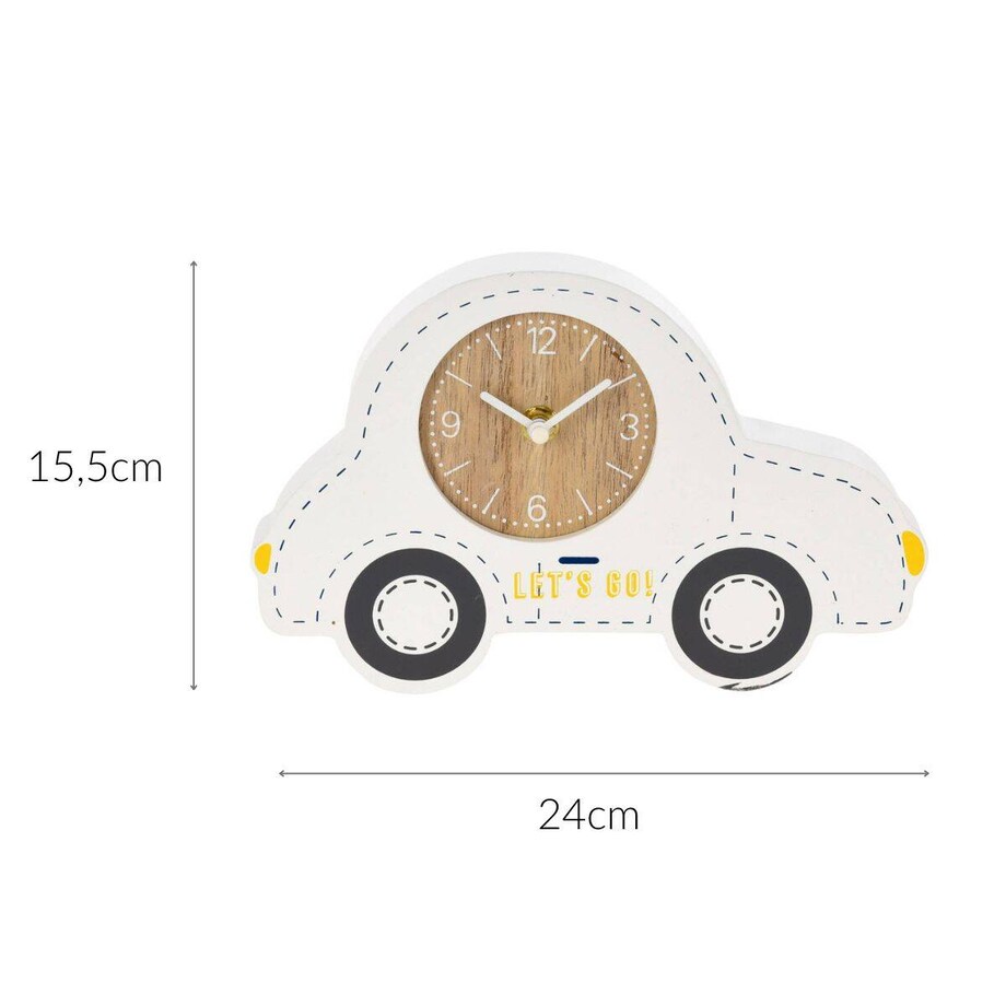 Zegarek do pokoju dziecka Samochodzik, 24 x 3,5 x 15,5 cm