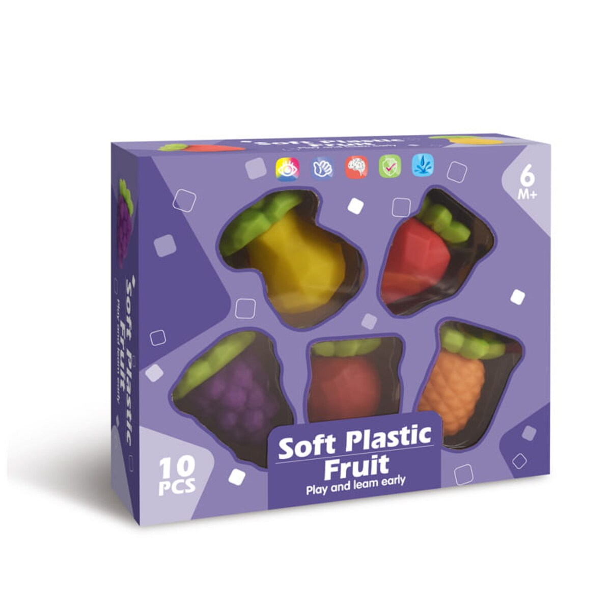 Owoce sensoryczne - miękkie klocki 5 szt