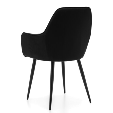 Krzesło tapicerowane EMILIA czarny welur salon jadalnia