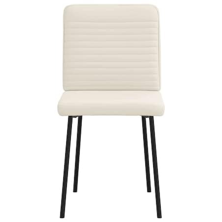 vidaXL Krzesła stołowe, 6 szt., kremowe, obite aksamitem