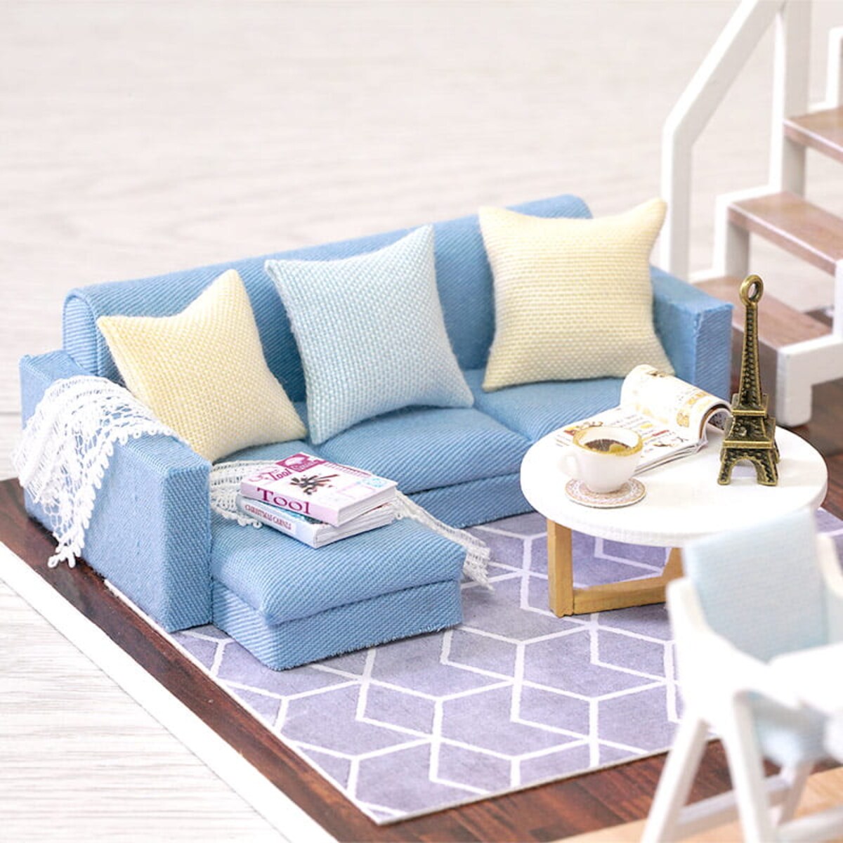 Miniaturowy domek - Niebieski loft