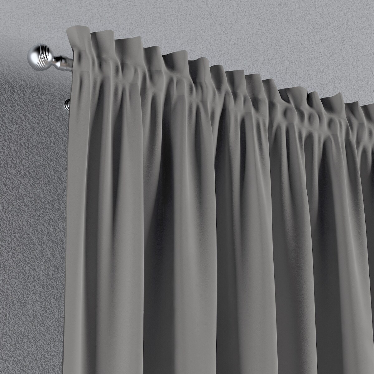 Zasłona na kanale z grzywką 1 szt. 130x245 szary