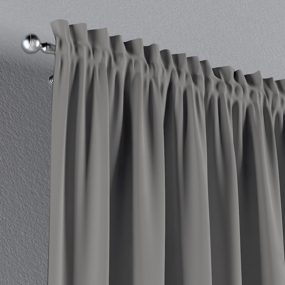 Zasłona na kanale z grzywką 1 szt. 130x245 szary