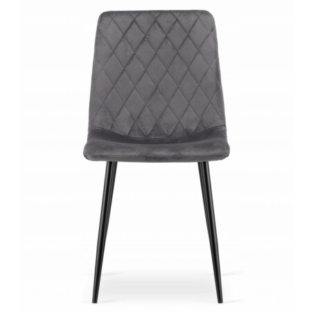 Zestaw Stół Do Jadalni Kuchni Salonu Biura Okrągły Todi 80 Czarny + 4 Krzesła Turin Ciemnoszare