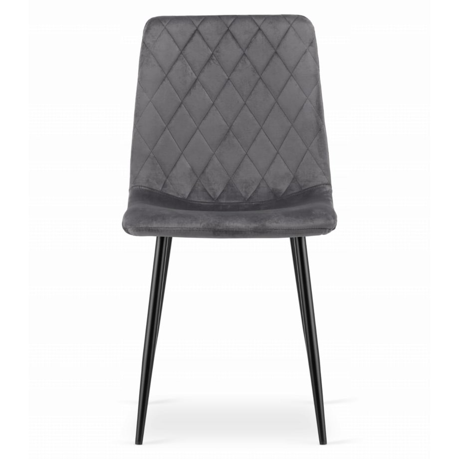 Zestaw Stół Do Jadalni Kuchni Salonu Biura Okrągły Todi 80 Czarny + 4 Krzesła Turin Ciemnoszare