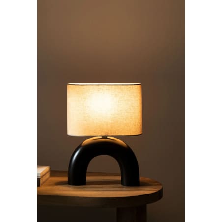 Lampa stołowa ceramiczna, czarna, Finley, 36x26 cm