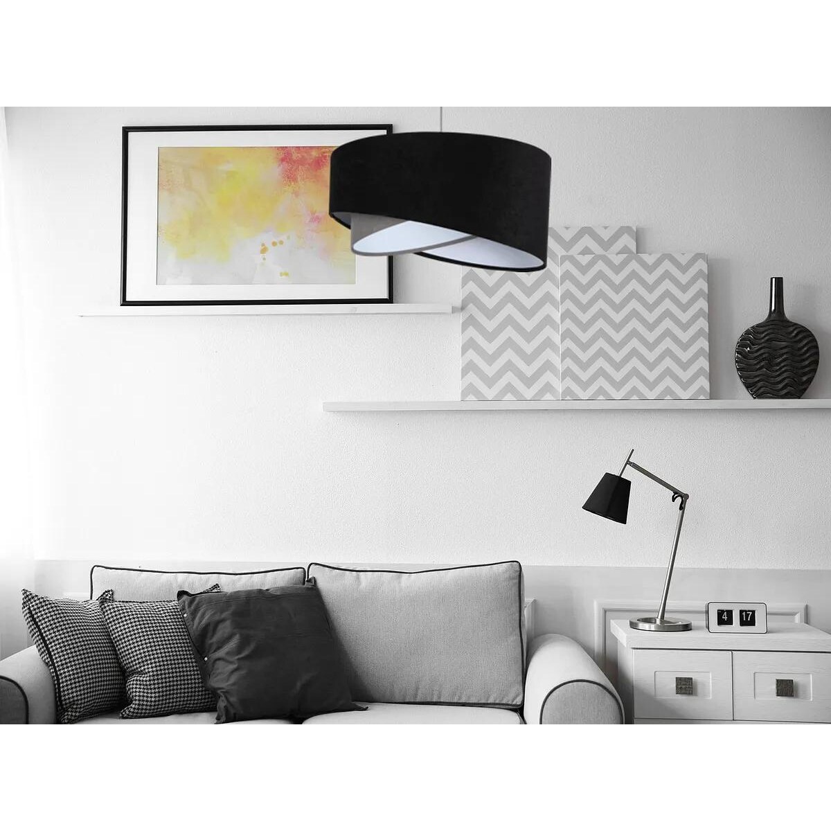 Lampa wisząca SHAPELESS czarna/szara/biała