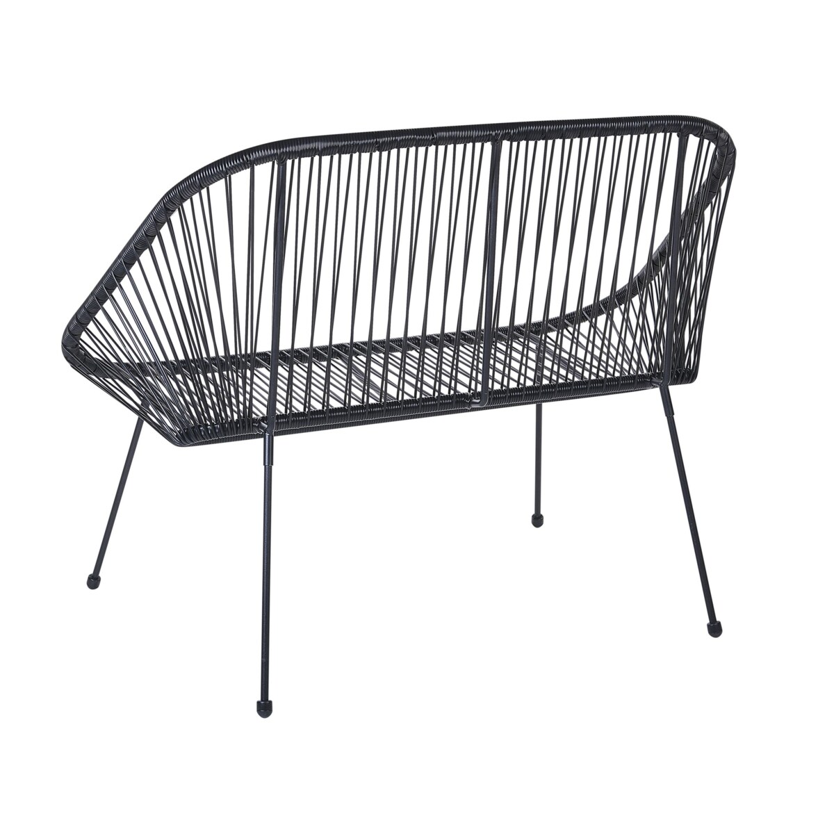 Ławka ogrodowa 114 cm z technorattanu czarna ACAPULCO