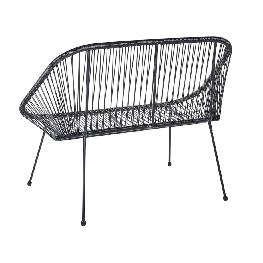 Ławka ogrodowa 114 cm z technorattanu czarna ACAPULCO