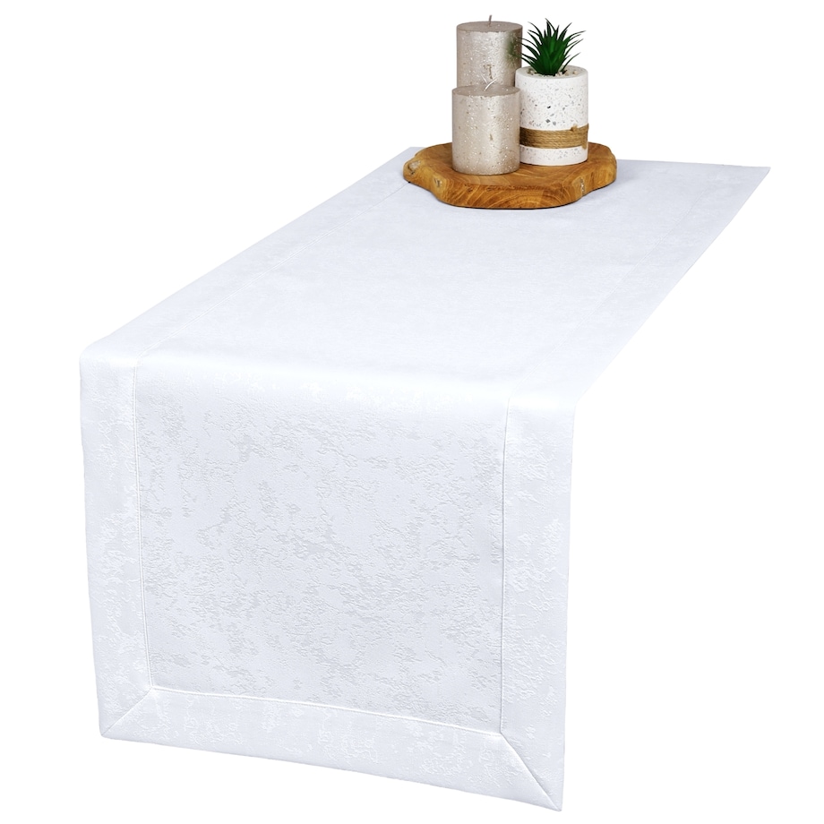 Bieżnik Marmurek biały (2000) O5 - 40x240 cm - biały